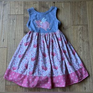 Ricrac & Ruffles When Pigs Fly Sleeveless Dress size 6